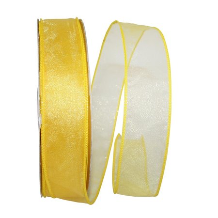 RELIANT RIBBON Sheer Lovely Value Wired Edge Ribbon Daffodil 1.5 in. x 50 yards 99908W-448-09K